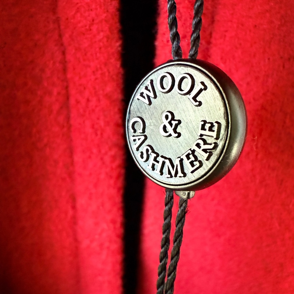 NWT PETER JAMES Wool Cashmere Red Cape Scarf Vintage Luxury Oversized One Size - Picture 9 of 9